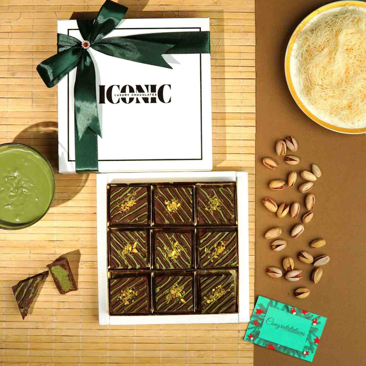 3cop Pistachio Kunafa Mini Bars, 9 Pieces - Image 1